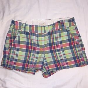 J. CREW PLAID SHORTS